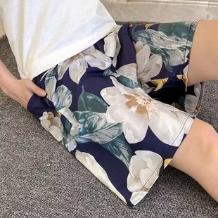 绵绸短裤 妈妈装 中青年女士棉绸裤 夏季 裤 睡裤 子宽松加大码 衩薄 女装