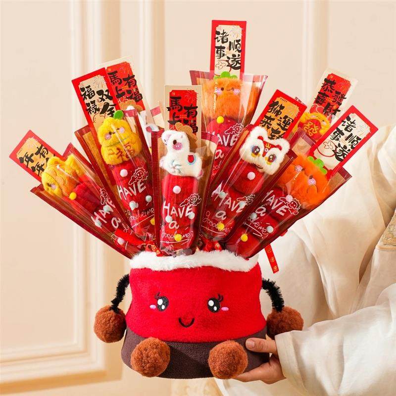 马年新年装饰毛绒糖葫芦挂饰2026春节过年门挂饰品卡通氛围布置品