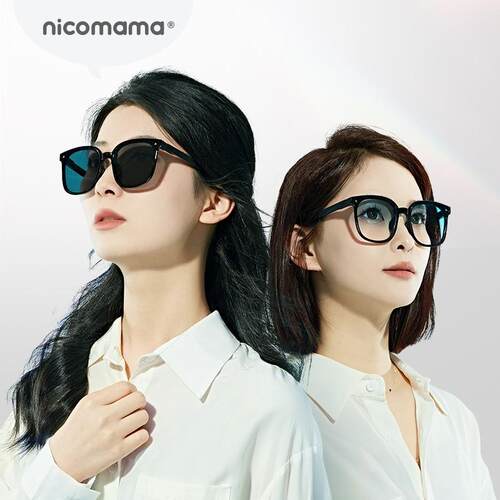nicomama可折叠成人墨镜户外太阳镜防紫外线大框百搭防晒显脸小女