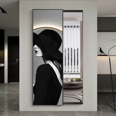 全身镜穿衣镜挂画客厅玄关装饰画