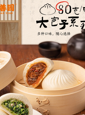 和善园粉丝豆腐包480g/袋速冻包子早餐家用半成品鲜肉大包肉包子