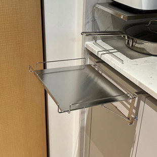 厨房篇丨置物架台面可折叠橱柜门不锈钢悬挂桌板收纳辅助台隔板架