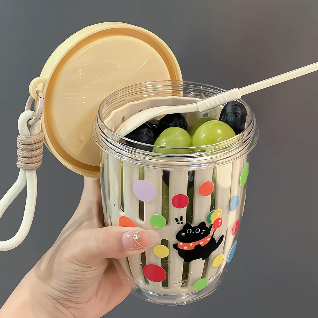 带叉子的沙拉杯，用一次爱一次！