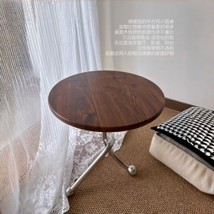 復古輕奢 床頭柜替代神器小桌子客廳臥室床邊高級感實木小圓桌法式