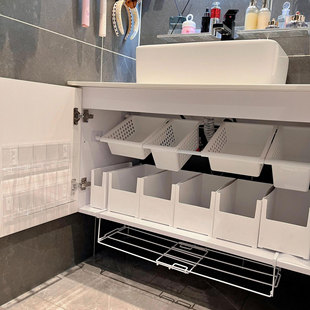 下水槽置物架抽拉式浴室柜下收纳分层卫生间厕所柜子各种神器厨房
