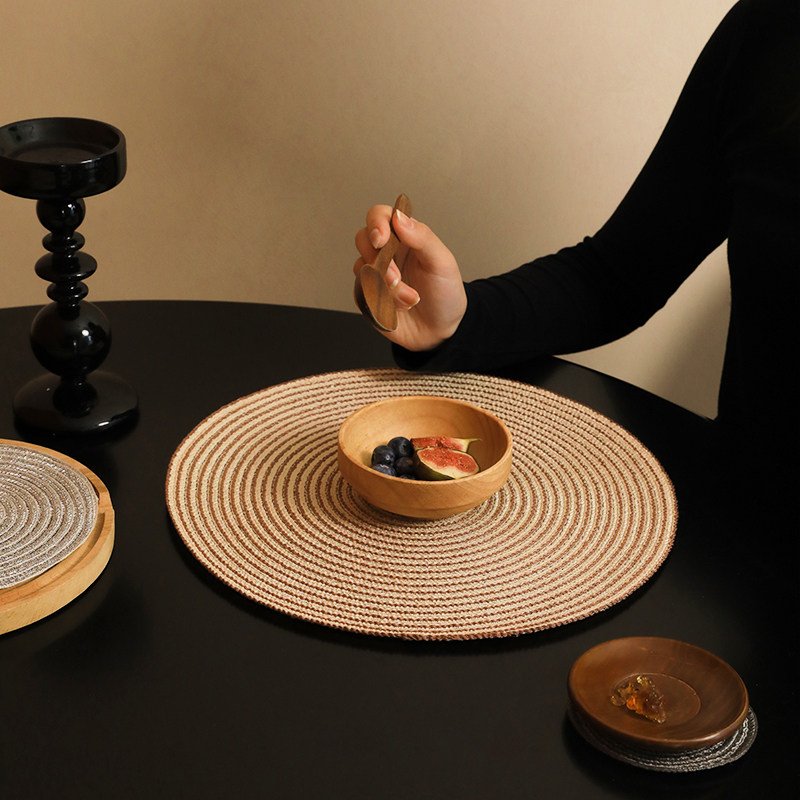 圆形棉纱隔热垫家用螺纹编织杯垫耐高温餐桌厨房锅垫,餐饮具,杯垫,淘宝优惠券,粉丝福利购,淘宝优惠卷