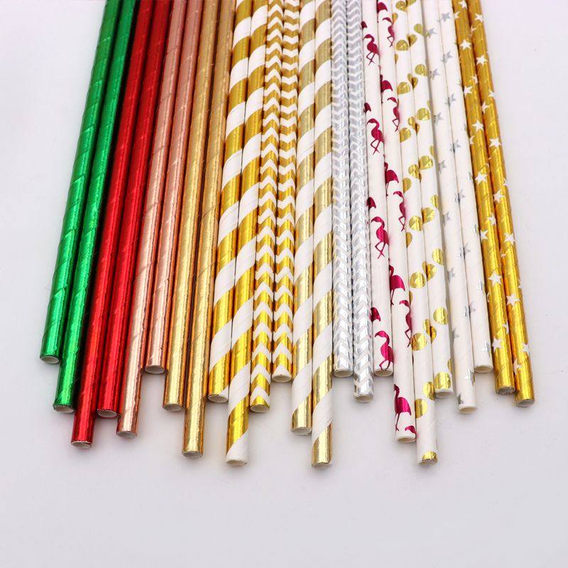 一次性彩色烫金纸吸管奶茶饮料派对装饰吸管混色吸管,餐饮具,吸管,淘宝优惠券,粉丝福利购,淘宝优惠卷