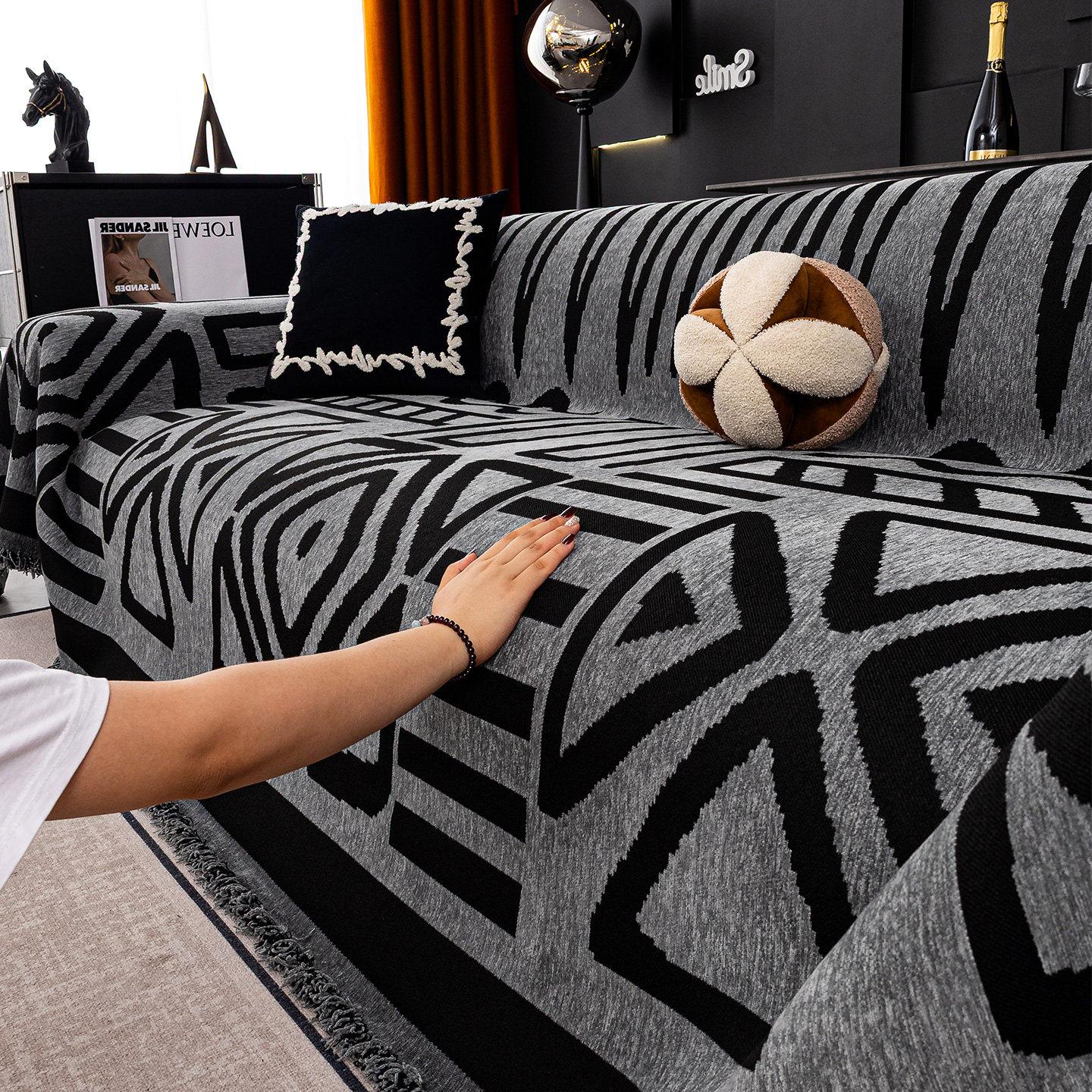 高级感灰色沙发盖布2025新款一整张四季通用防猫爪直排全包套罩巾,居家布艺,沙发套,淘宝优惠券,粉丝福利购,淘宝优惠卷