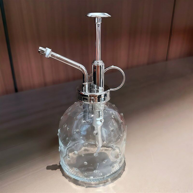 速发【高压喷雾瓶】玻璃小型按压喷瓶浇水壶浮雕浇水迷你瓶