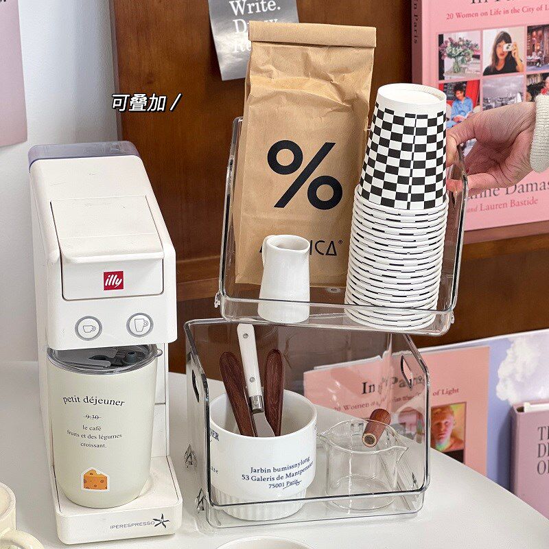 速发杯子架桌面收纳盒护肤盒物妆品整理杂化品子办公室书桌置熊