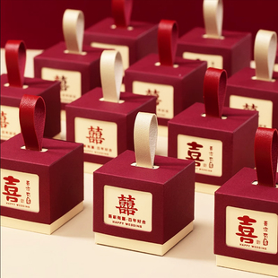 速发盒子结婚手提袋伴手礼小空盒礼盒大号包装盒礼物盒袋