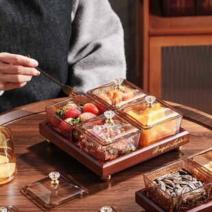 速发轻奢干果盘高整值果盘一颜套盘用果家分格点心盒