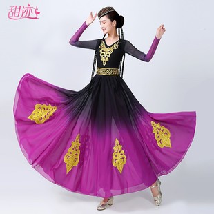 速发新疆舞蹈演服出高档大摆裙艺考民数少族裙子维族维吾族表演服