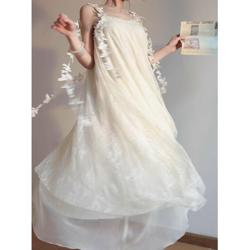 高货速发锦倩【琥珀藤蔓】高级感度假风大摆连衣裙仙女流苏吊带裙