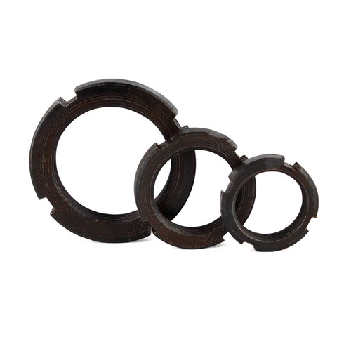 速发国标GB81发-188四槽锁紧止退-圆螺母M10小M200普通钢Q250黑