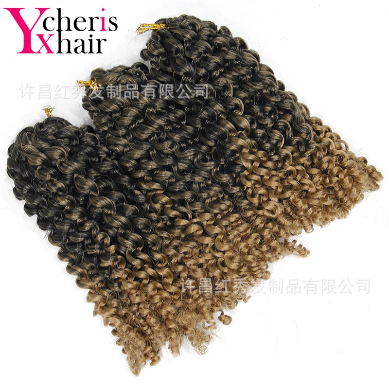 速发假发Mly bob玛丽宝宝卷曲化纤钩针子小卷缠管辫发假发8寸0g