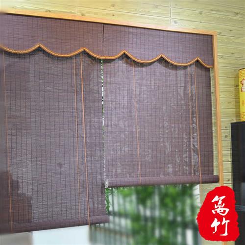 速发日式卷帘竹帘茶室遮窗帘饭店台隔断窗门帘办公室升降竹帘