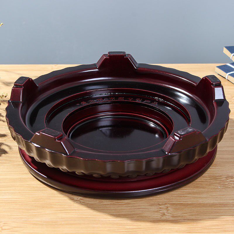 速发5H6S可旋转圆形花瓶实木盆底座托盘佛像花石工艺品摆件奇质景