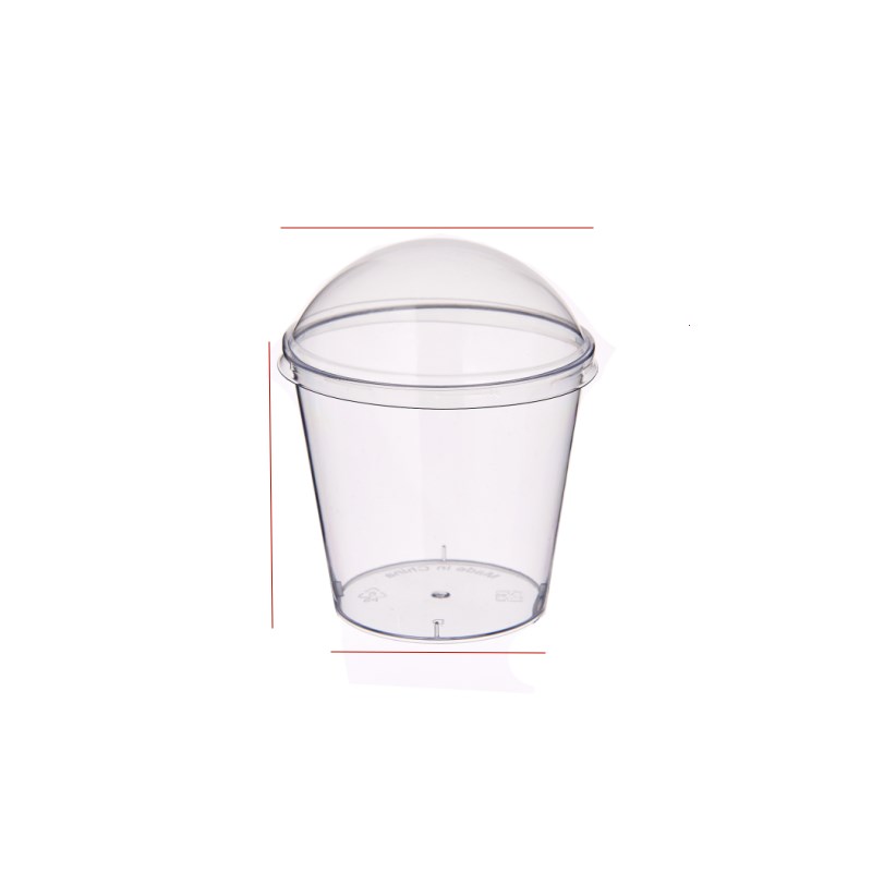 速发布丁杯果冻杯甜品台一次性塑料透明杯子方形木糠杯带盖斜口
