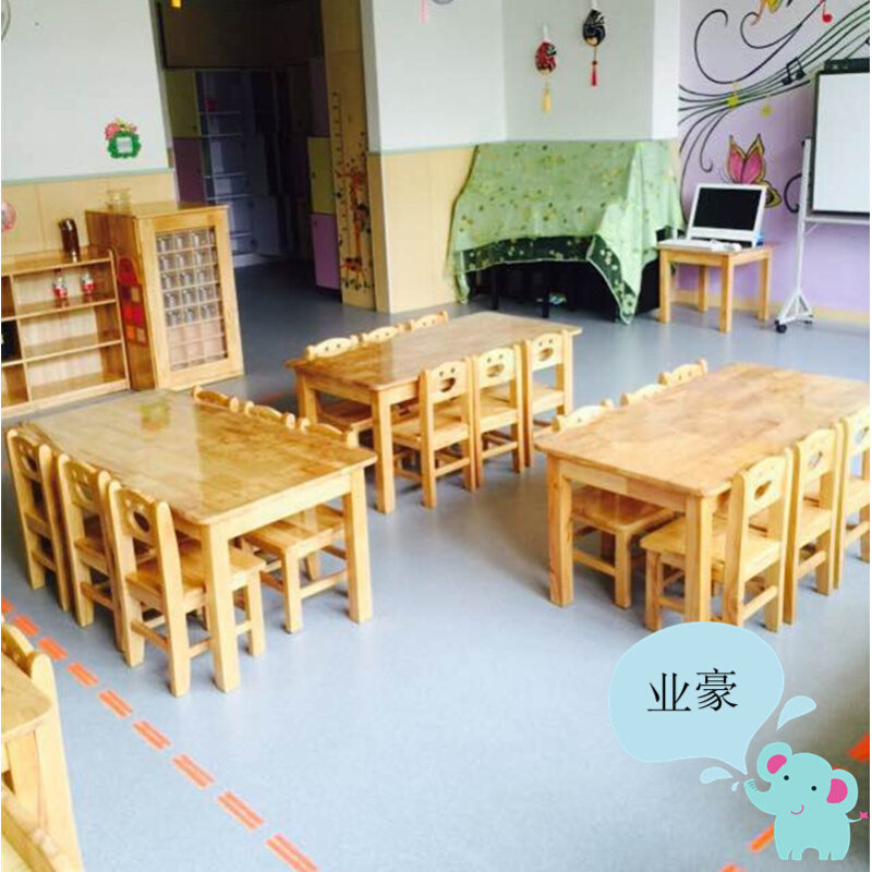 现货速发DU2P幼儿园桌椅 儿童学习课桌椅套装组合 宝宝实木桌子专