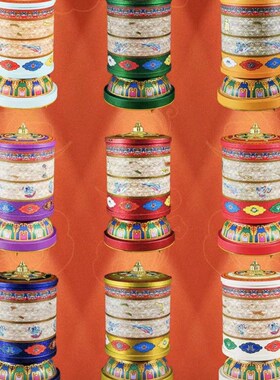 速发飞天西桶电动转金轮插电转藏家用摆件合金装金筒家居民族转饰