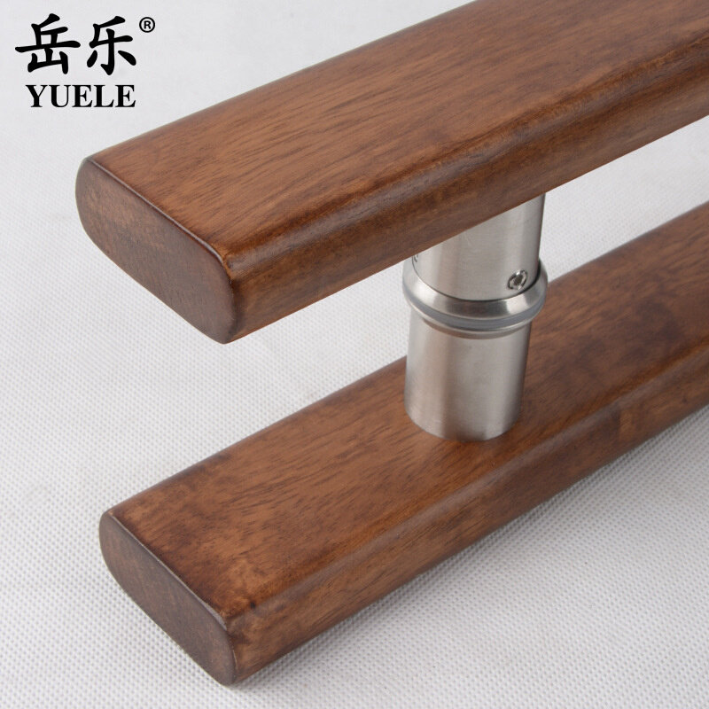 现货速发BC10实木玻璃门拉手大门木质木门把手原木会所推拉包厢门
