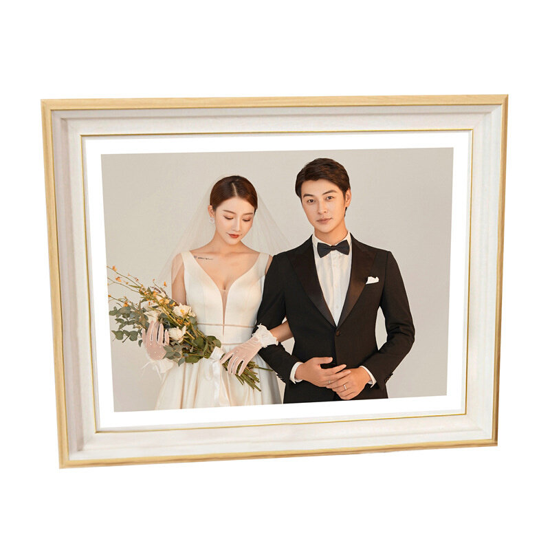 现货速发F7DE婚纱照洗照片做成简约相框结婚照全家福影楼放大定