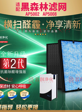 适配黑森林消毒机AP5002新风空气净化器AP5008过滤网除甲醛霾滤芯