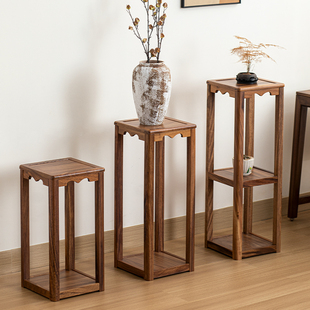 胡桃木花架阳台2024新款家用实木置物架高端室内轻奢高级感展示架