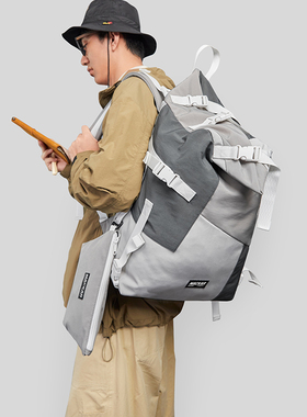 Mackar大容量双肩包男头盔户外电脑背包16寸篮球束口袋抽绳书包女