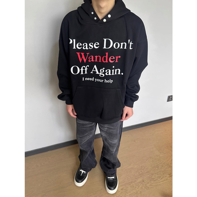 2025新爆款黑色帽衫街头oversize