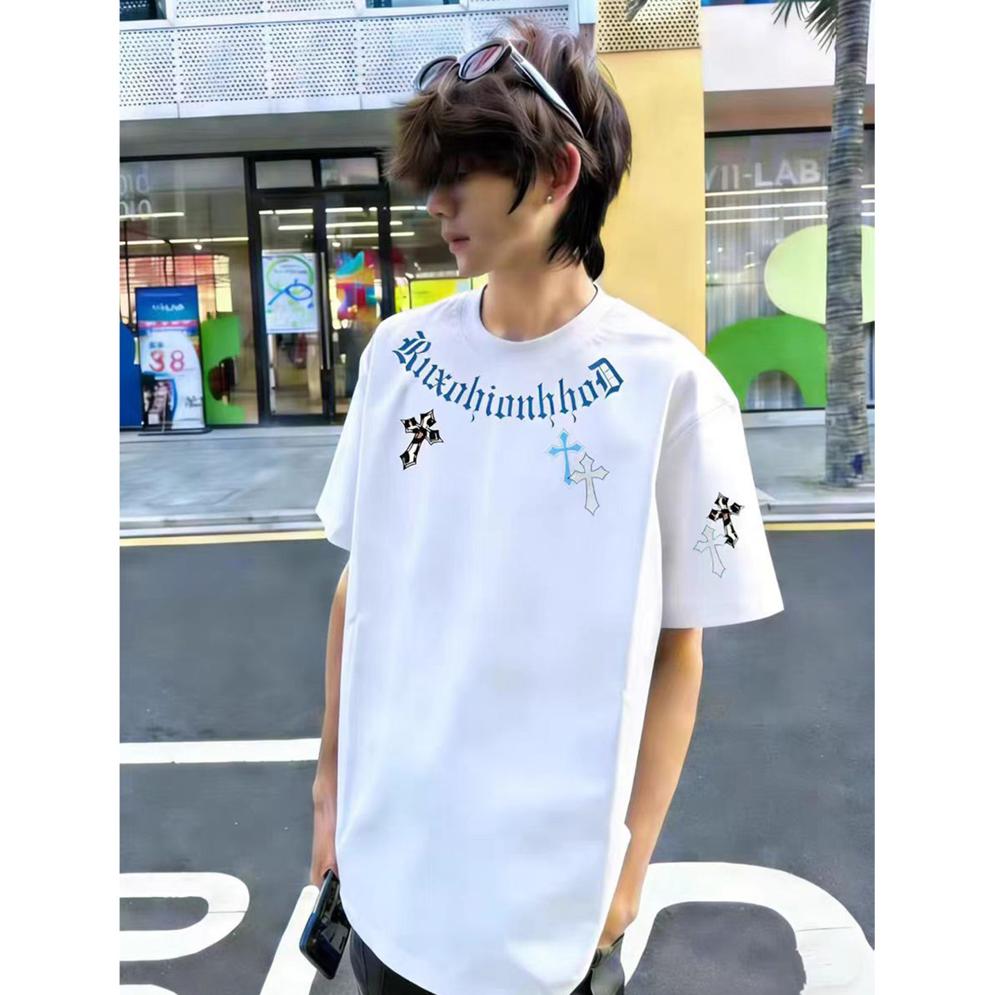 2026新款爆款十字架半袖oversize