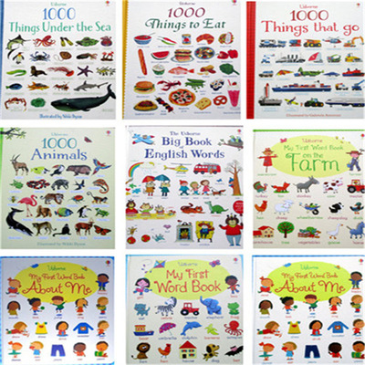 usborne big of book英文儿童1000系列 英语低幼儿童玩具厚纸板
