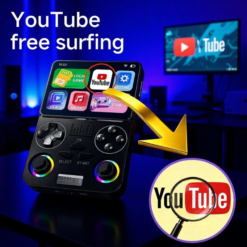 全球对打YouTube游戏机J36 Ultra安卓掌机掌上游戏机游戏掌机WIFI