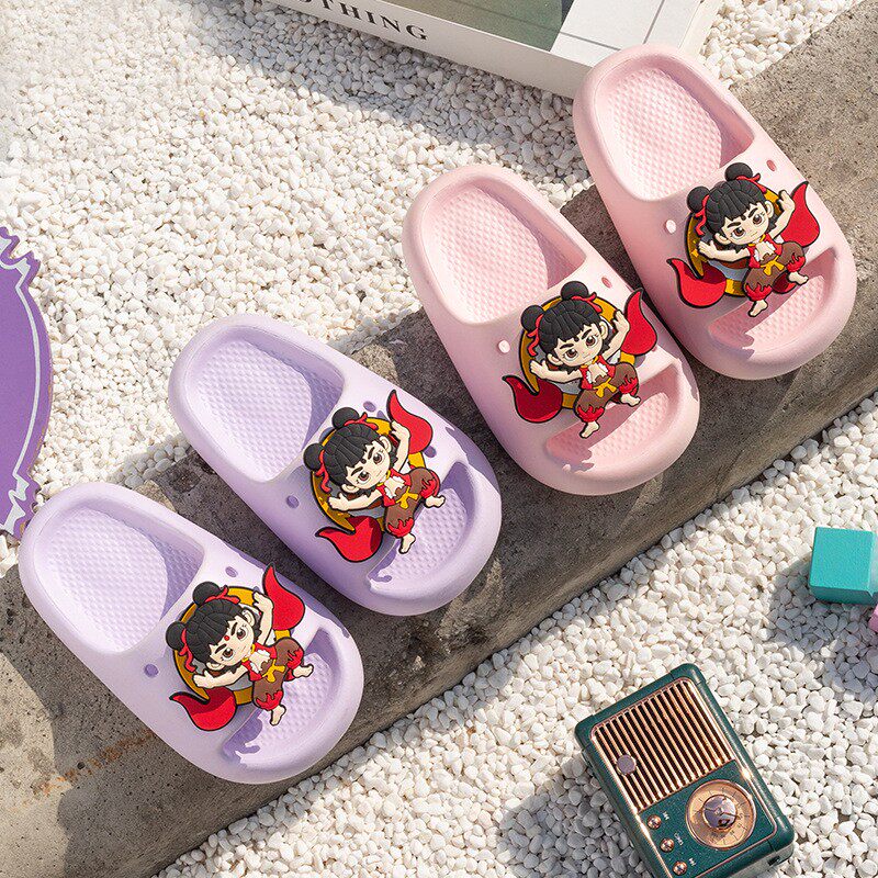 女童凉拖鞋卡通室内户外一字拖浴室洗澡可爱软底中小童儿童拖鞋夏