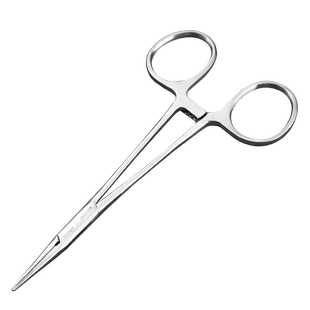 施强蚊式止血钳不锈钢血管钳12.5cm双眼皮止血钳直弯头全齿14CM16