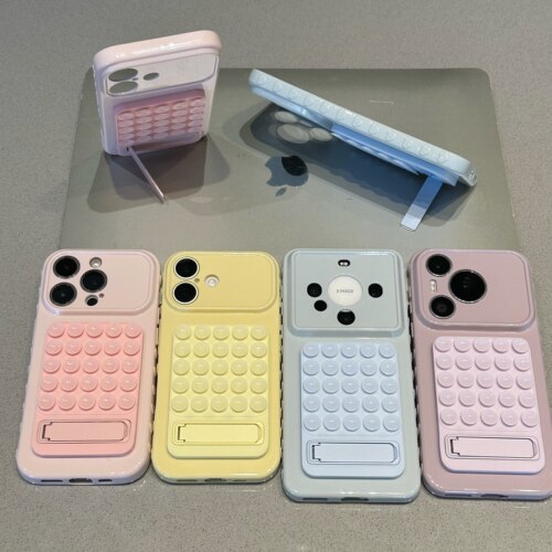 简约吸盘支架适用苹果17/16promax手机壳iPhone15/14pm大视窗全包FindX9创意X8小米17pro硅胶13华为pura90/80
