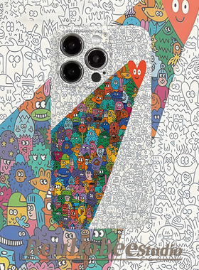 艺术街头涂鸦苹果15手机壳14pro个性创意iPhone13高级12小众磨砂华为mate60pro菲林壳全包防摔小米13荣耀一加