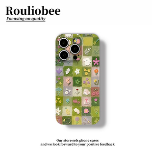早秋日系碎花兔适用iPhone17promax苹果15opporeno14新款 mate70华为p80荣耀400菲林手机壳13小米16vivos30套