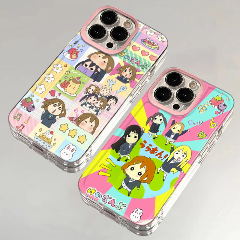 动漫轻音少女适用苹果15promax手机壳华为mate60pro新款P70荣耀200高级感OPPO闺蜜Reno12防摔VIVO软S19小米14