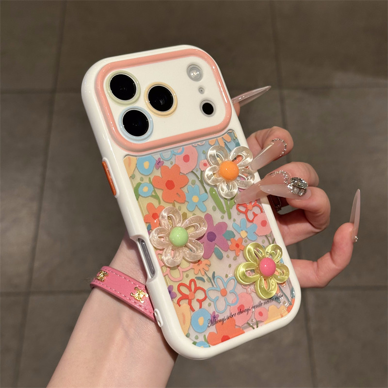 多巴胺立体花朵适用iPhone17Promax手机壳苹果16e华为mate80P80nova15小米17note14荣耀300Y200Reno15红米k90