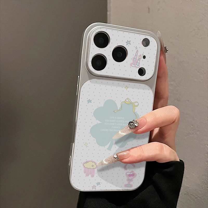 波点花瓣大视窗秒变17适用苹果16promax手机壳iphone15新款14华为mate60pro小米17创意pura80荣耀400reno13