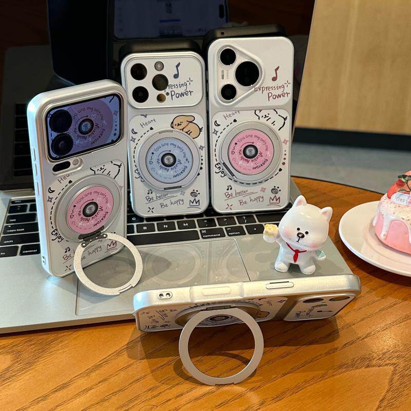 播放器小狗旋转支架适用苹果17promax手机壳iPhone16/15新款13大视窗12华为P70荣耀vivoS30小米14红米K80oppo