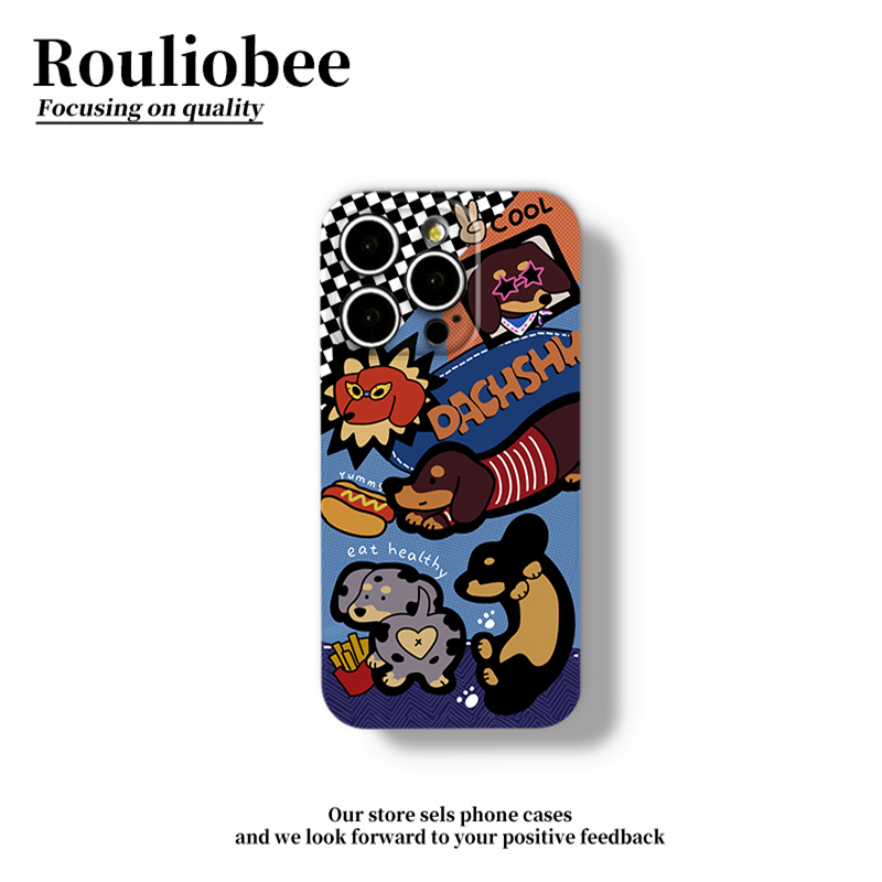 牛仔风格腊肠狗适用苹果17promax手机壳pura70华为mate60pro菲林壳iPhone16荣耀400新款Reno13小米15vivos20