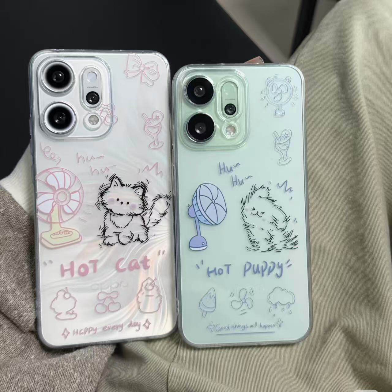 吹风小狗手机壳适用苹果16情侣iphone15promax华为pura80小米14小猫nova13红米k70荣耀x60男oppo套vivoiqoo12