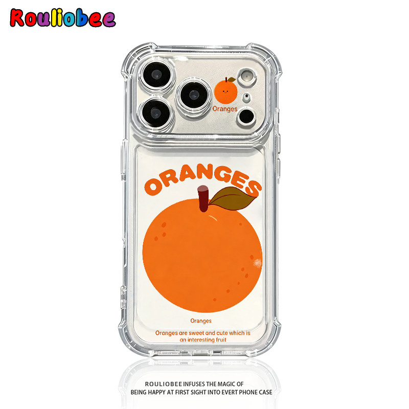 夏日橙子水果适用iphone17promax手机壳苹果16/15新款13华为mate80气囊防摔vivos30小米14oppo红米K90荣耀400