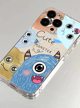 ins可爱小怪兽适用苹果15手机壳iPhone14promax红色华为p40vivoy52s12保护套oppo小米14红米k50/60女款13软壳