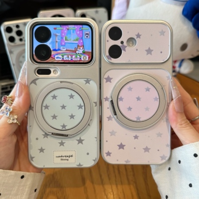 满屏星星旋转支架适用苹果17promax手机壳iphone16/15新款14华为mate60pro小米17大视窗pura80荣耀400reno13