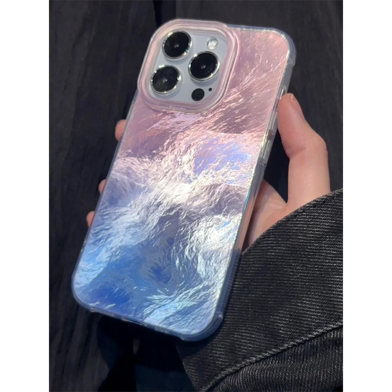INS紫晕染渐变光油锡纸纹适用苹果15promax手机壳iPhone16新款13高级感12华为P70荣耀vivoS19小米14红米oppo
