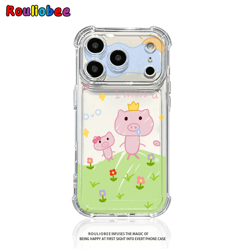 童趣可爱小猪适用iphone17promax手机壳苹果16/15新款13华为mate80气囊防摔vivos30小米14oppo红米K90荣耀400
